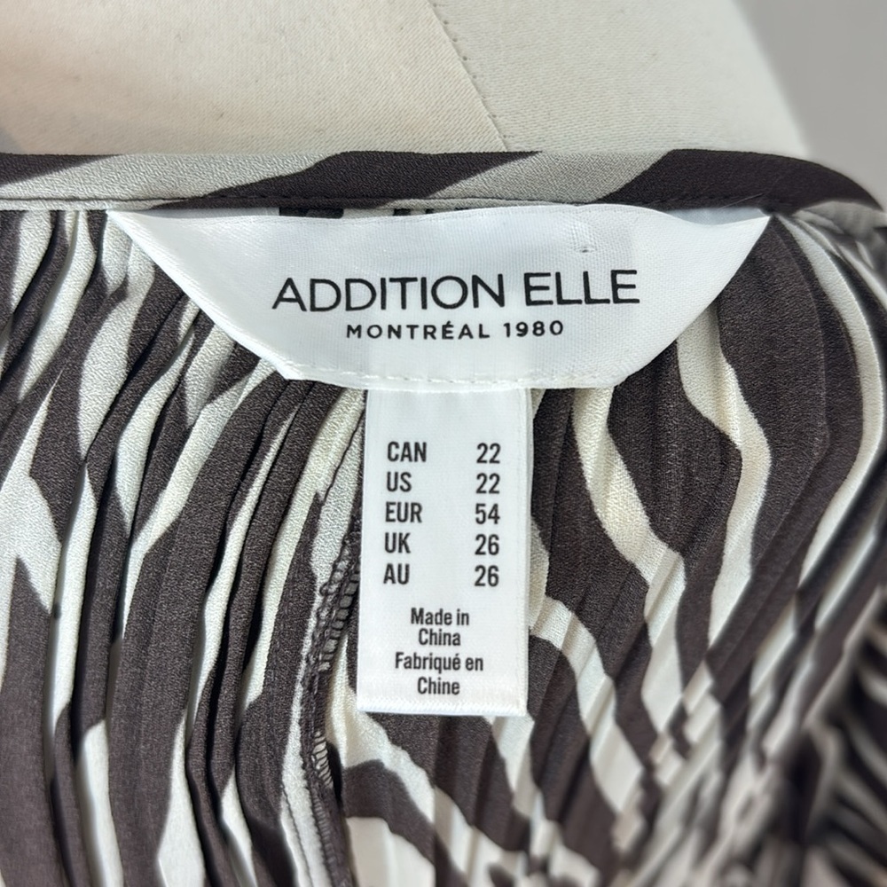 ADDITION ELLE Zebra Print Pleated Midi Dress with Coordinating Belt - Picture 9 of 10